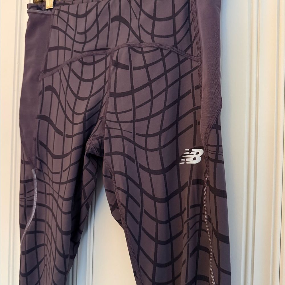 New Balance Purple Geometric Leggings - Picture 2 of 8